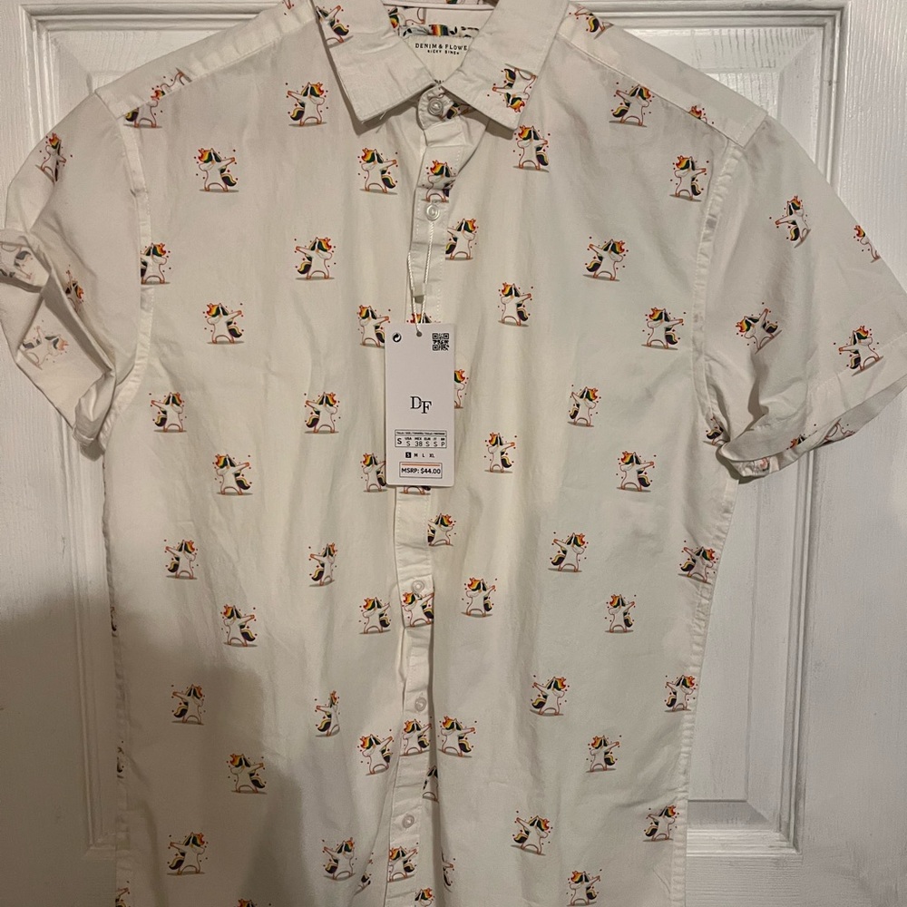 Rainbow Unicorn Button Down